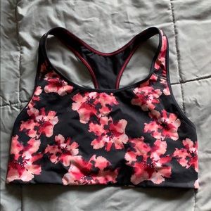 Flower print sports bra